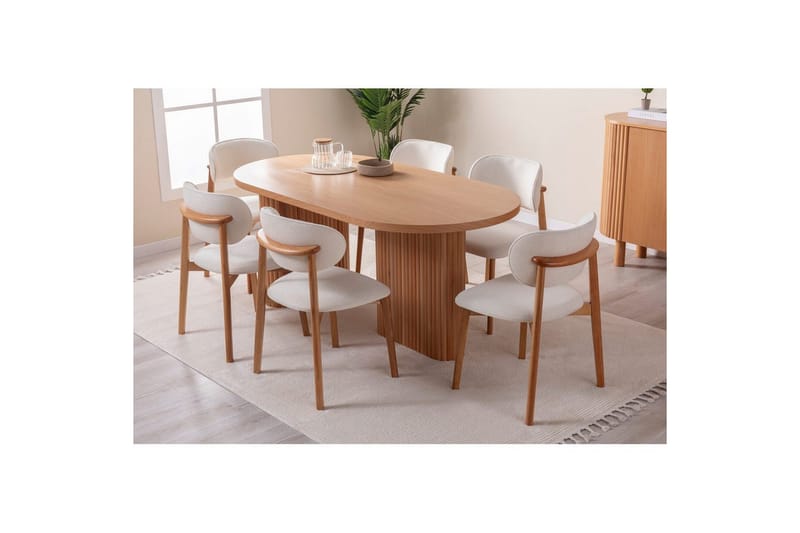 Ruokapöytä Karela Puu - Keskisävyinen puu - Huonekalut - Pöytä & ruokailuryhmä - Ruokapöydät & keittiön pöydät