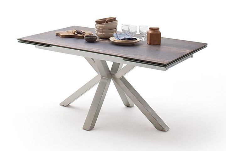 Ruokapöytä Kariwa 160 cm - Lasi/Hopea - Ruokapöydät & keittiön pöydät