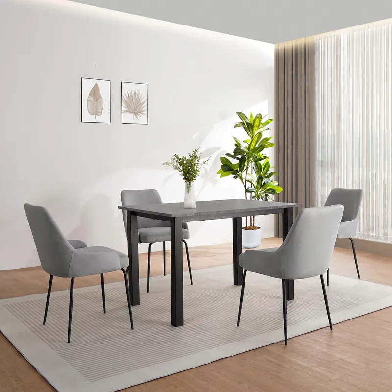 Ruokapöytä Loft24 Durham Betoni 120 × 80 cm - Betoninharmaa ja musta - Huonekalut - Pöytä & ruokailuryhmä - Ruokapöydät & keittiön pöydät