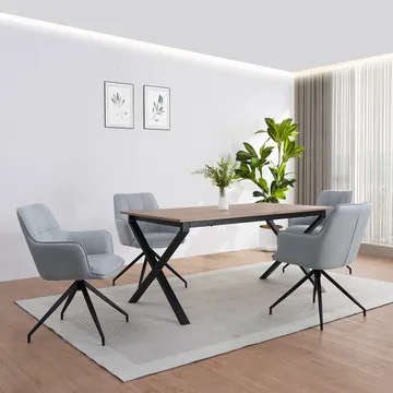 Ruokapöytä Loft24 Ipswich Tammi/musta 160 × 90 cm - Tammi ja musta - Huonekalut - Pöytä & ruokailuryhmä - Ruokapöydät & keittiön pöydät