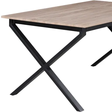 Ruokapöytä Loft24 Ipswich Tammi/musta 160 × 90 cm - Tammi ja musta - Huonekalut - Pöytä & ruokailuryhmä - Ruokapöydät & keittiön pöydät