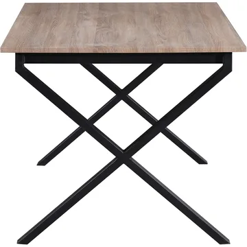Ruokapöytä Loft24 Ipswich Tammi/musta 160 × 90 cm - Tammi ja musta - Huonekalut - Pöytä & ruokailuryhmä - Ruokapöydät & keittiön pöydät