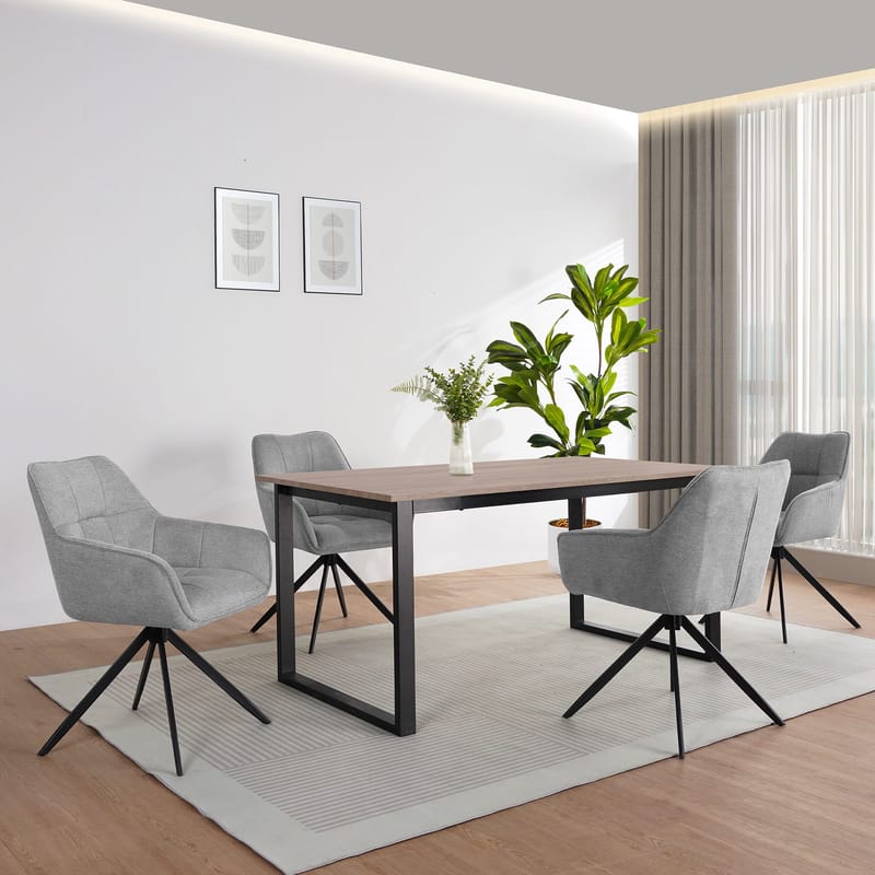 Ruokapöytä Loft24 Luton Tammi/musta 160 × 90 cm - Tammi ja musta - Huonekalut - Pöytä & ruokailuryhmä - Ruokapöydät & keittiön pöydät