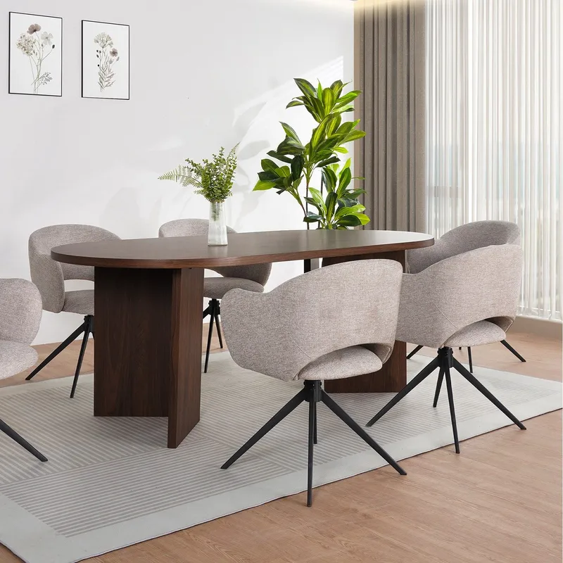 RUOKAPÖYTÄ Loft24 WIGAN 200 x 100 cm - Pähkinäpuu - Huonekalut - Pöytä & ruokailuryhmä - Ruokapöydät & keittiön pöydät