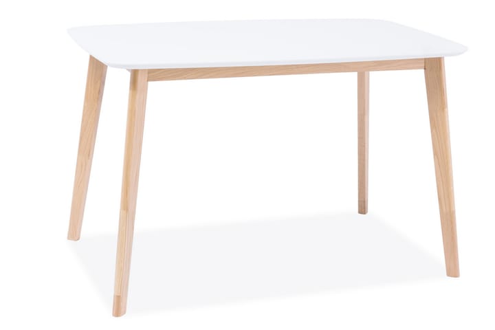 Ruokapöytä Louesme 120 cm - Valkoinen/Luonnonväri - Ruokapöydät & keittiön pöydät