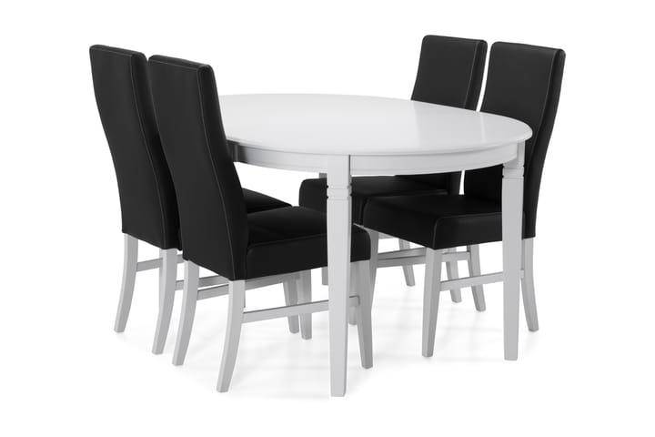Ruokapöytä Lowisa 4 Max tuolia - Valkoinen/Musta - Ruokailuryhmä