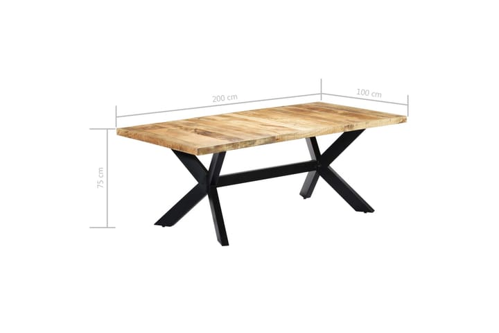 Ruokapöytä mangopuu 200x100x75 - Ruskea - Ruokapöydät & keittiön pöydät