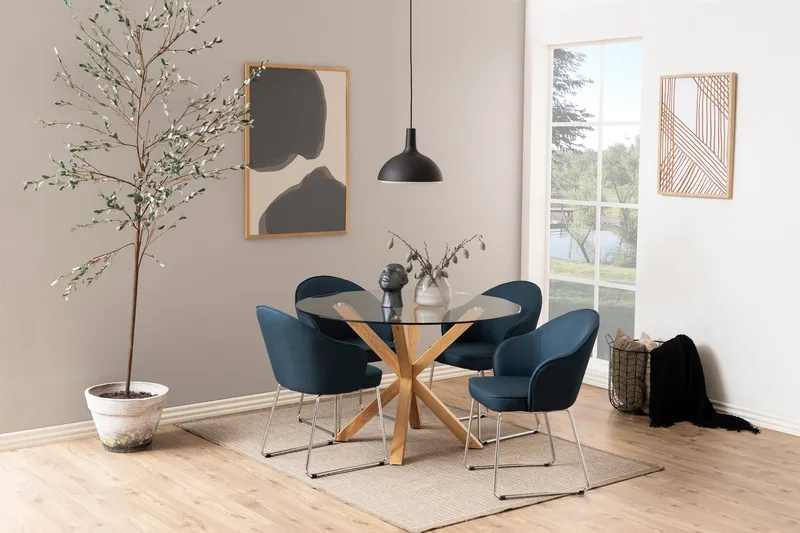 Ruokapöytä Matysik 119 cm Pyöreä - Läpinäkyvä - Huonekalut - Pöytä & ruokailuryhmä - Ruokapöydät & keittiön pöydät