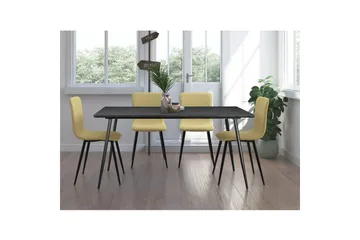 Ruokapöytä Monza 160x90x76 cm, Fishbone Greyoak/Musta - 160x90x76 cm, Fishbone Greyoak/Musta - Huonekalut - Pöytä & ruokailuryhmä - Ruokapöydät & keittiön pöydät