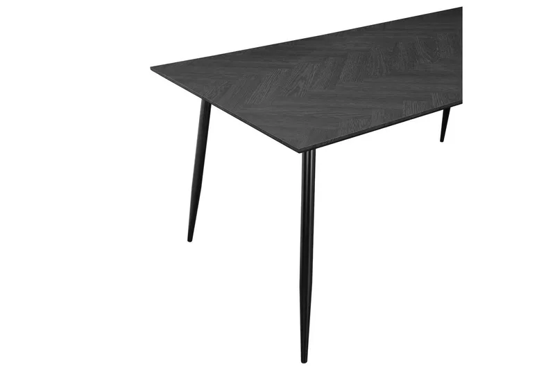 Ruokapöytä Monza 160x90x76 cm, Fishbone Greyoak/Musta - 160x90x76 cm, Fishbone Greyoak/Musta - Huonekalut - Pöytä & ruokailuryhmä - Ruokapöydät & keittiön pöydät