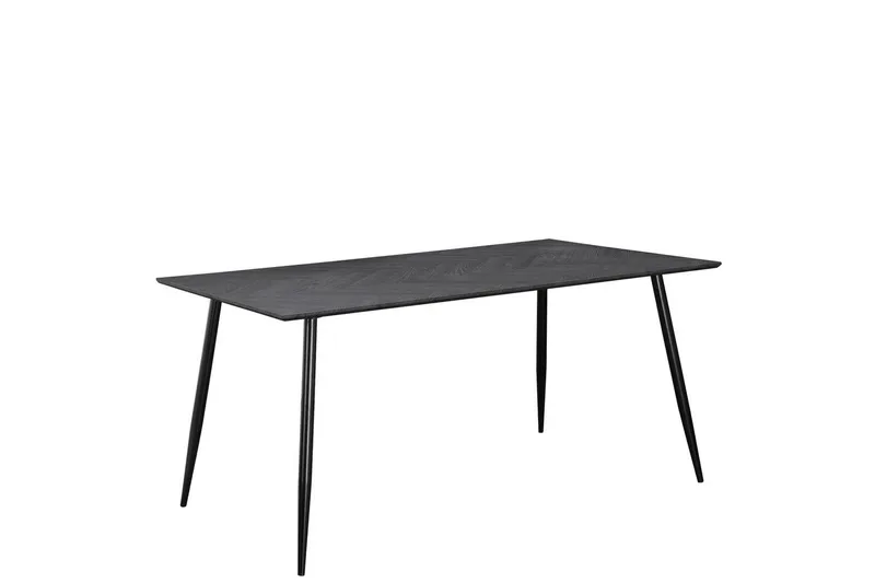 Ruokapöytä Monza 160x90x76 cm, Fishbone Greyoak/Musta - 160x90x76 cm, Fishbone Greyoak/Musta - Huonekalut - Pöytä & ruokailuryhmä - Ruokapöydät & keittiön pöydät