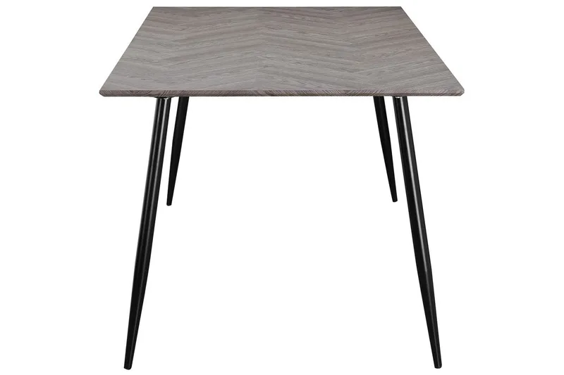 Ruokapöytä Monza 160x90x76 cm, Fishbone Whiteoak/Musta - 160x90x76 cm, Fishbone Whiteoak/Musta - Huonekalut - Pöytä & ruokailuryhmä - Ruokapöydät & keittiön pöydät