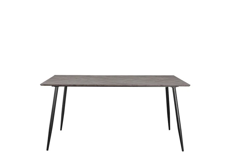 Ruokapöytä Monza 160x90x76 cm, Fishbone Whiteoak/Musta - 160x90x76 cm, Fishbone Whiteoak/Musta - Huonekalut - Pöytä & ruokailuryhmä - Ruokapöydät & keittiön pöydät