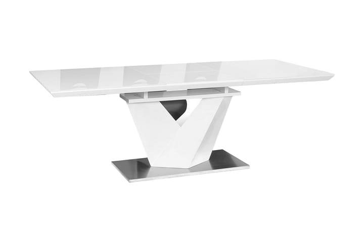 Ruokapöytä Munico 160 cm - Lasi/Valkoinen - Ruokapöydät & keittiön pöydät