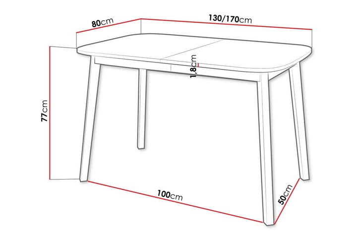 Ruokapöytä Narberth 80 cm - Valkoinen - Ruokapöydät & keittiön pöydät