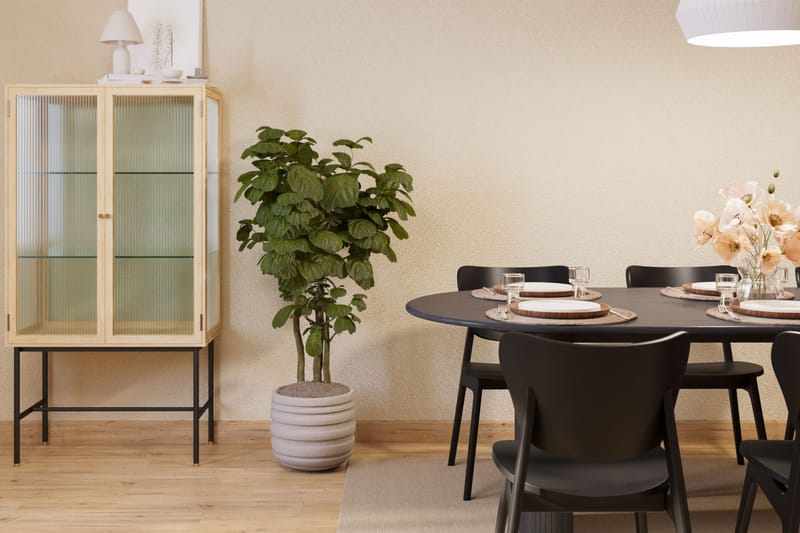 Ruokapöytä Neandir 220 cm Soikea 6 kpl Ruokatuoli Skagana - Musta - Huonekalut - Pöytä & ruokailuryhmä - Ruokailuryhmä