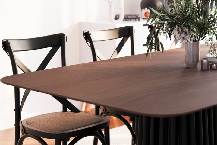 Ruokapöytä Nessira 210 cm 6 Prumerland tuolia - Ruskea/Musta - Ruokailuryhmä
