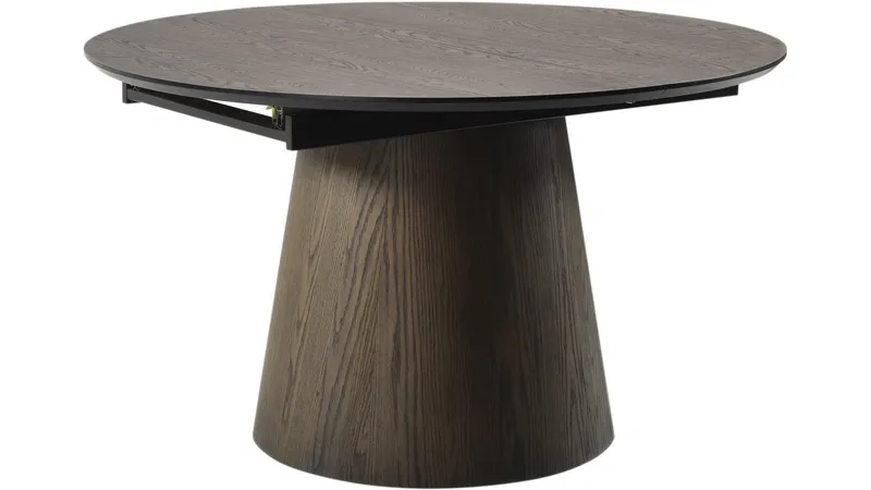 Ruokapöytä NFG Portbello ø130 + 50+50 cm Brun Med 2 tillägg Dia 130 cm, Ruskea