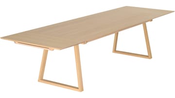 Ruokapöytä Norvik 220+50+50 cm - Valkopigmentoitu tammi - Huonekalut - Pöytä & ruokailuryhmä - Ruokapöydät & keittiön pöydät