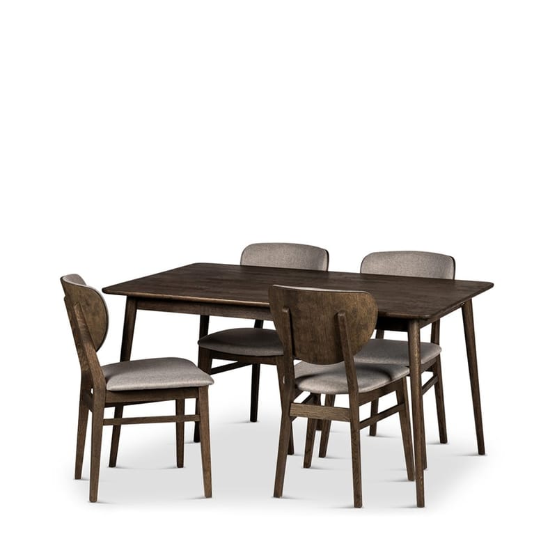 Ruokapöytä Nyborg tuoleineen, 140x90x75 cm, 4 kpl Smögen-tuoleja