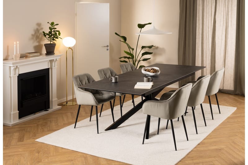 Ruokapöytä Salupa 240x100 cm - Musta - Huonekalut - Pöytä & ruokailuryhmä - Marmoripöydät