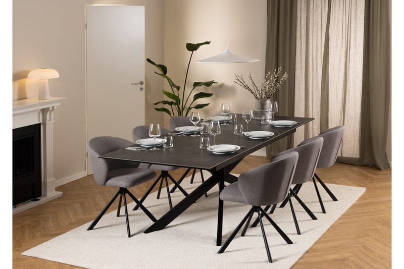 Ruokapöytä Salupa 240x100 cm - Musta - Huonekalut - Pöytä & ruokailuryhmä - Marmoripöydät