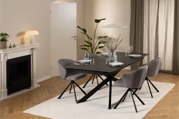 Ruokapöytä Salupa 240x100 cm - Musta - Huonekalut - Pöytä & ruokailuryhmä - Marmoripöydät