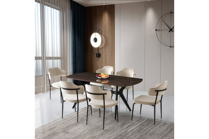 Ruokapöytä Shauma 180 cm - Ruskea/Musta - Ruokapöydät & keittiön pöydät