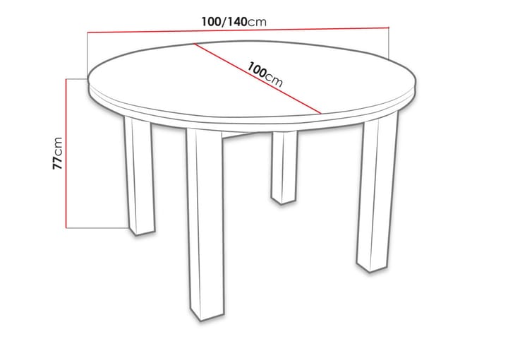 Ruokapöytä Tabell 100x100x76 cm - Puu/Luonnonväri - Ruokapöydät & keittiön pöydät