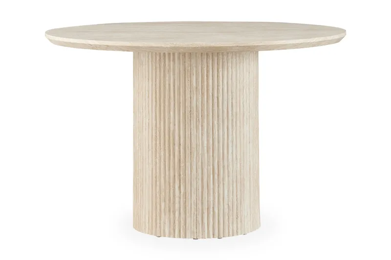 Ruokapöytä Uppveda Pyöreä 120 cm Travertiini - Musta/Valkoinen - Huonekalut - Pöytä & ruokailuryhmä - Ruokapöydät & keittiön pöydät