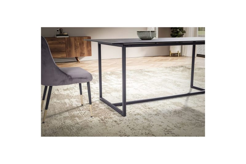 Ruokapöytä Wohnling Keramiikkainen klassinen jalasta metallinen runko Musta, musta marmori - Musta, musta marmori - Huonekalut - Pöytä & ruokailuryhmä - Ruokapöydät & keittiön pöydät