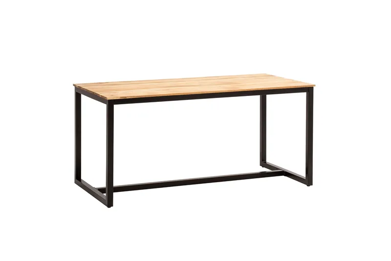 Ruokapöytä Wohnling kokopuuta teollinen loft-tyyli metallijalkakehys 140x80 cm, 140x80 cm