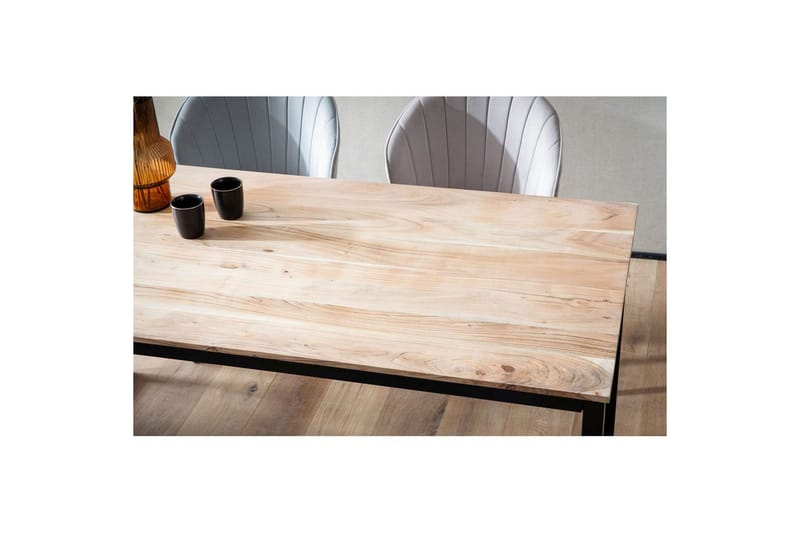 Ruokapöytä Wohnling kokopuuta teollinen loft-tyyli metallijalkakehys 180x90 cm - 180x90 cm - Huonekalut - Pöytä & ruokailuryhmä - Ruokapöydät & keittiön pöydät
