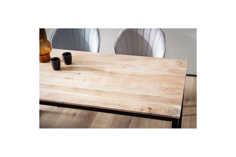 Ruokapöytä Wohnling kokopuuta teollinen loft-tyyli metallijalkakehys 200x100 cm - 200x100 cm - Huonekalut - Pöytä & ruokailuryhmä - Ruokapöydät & keittiön pöydät