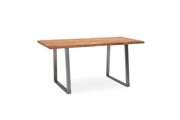 Ruokapöytä Wohnling Massiivipuu puureunuksilla suorakulmainen maalaistalo Hopea, Suora, 200x100 cm