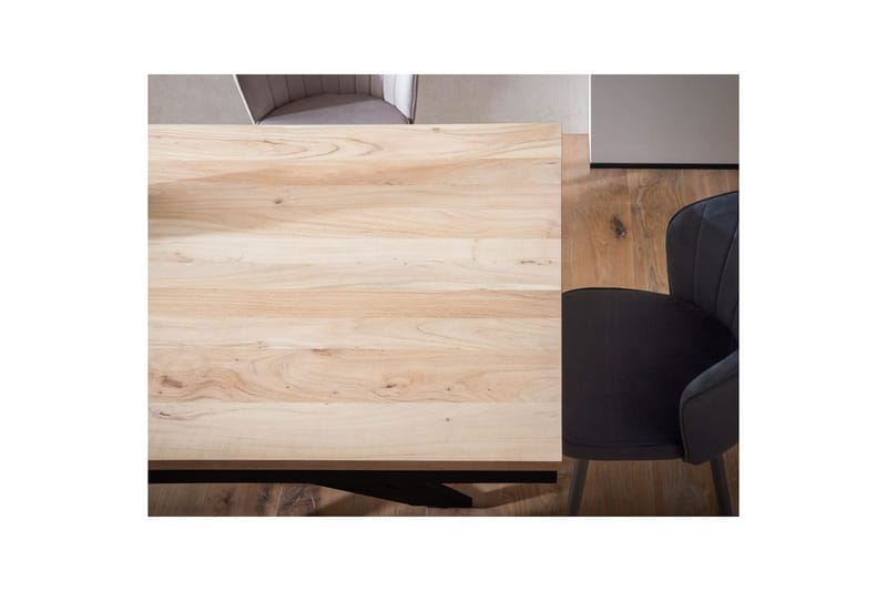 Ruokapöytä Wohnling Massiivipuuta 200 cm teollinen metallirunko Alusta - Huonekalut - Pöytä & ruokailuryhmä - Ruokapöydät & keittiön pöydät