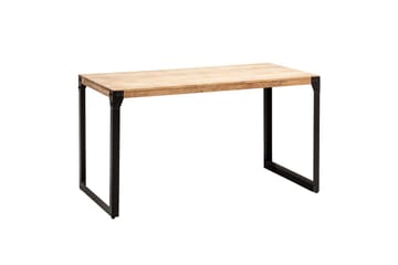 Ruokapöytä Wohnling massiivipuuta suorat metallijalat, teollinen loft-tyyli 120x60 cm - 120x60 cm - Huonekalut - Pöytä & ruokailuryhmä - Ruokapöydät & keittiön pöydät