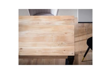 Ruokapöytä Wohnling massiivipuuta suorat metallijalat, teollinen loft-tyyli 180x90 cm - 180x90 cm - Huonekalut - Pöytä & ruokailuryhmä - Ruokapöydät & keittiön pöydät