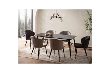 Ruokapöytä Wohnling Moderni tyyli, MDF, metalliset kultakärkijalat. Marmori, musta, 180x90 cm - Marmori, musta, 180x90 cm - Huonekalut - Pöytä & ruokailuryhmä - Ruokapöydät & keittiön pöydät