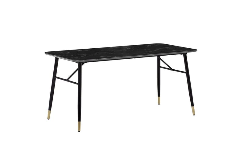 Ruokapöytä Wohnling Moderni tyyli, MDF, metalliset kultakärkijalat. Marmori, musta, 200x90 cm - Marmori, musta, 200x90 cm - Huonekalut - Pöytä & ruokailuryhmä - Ruokailuryhmä