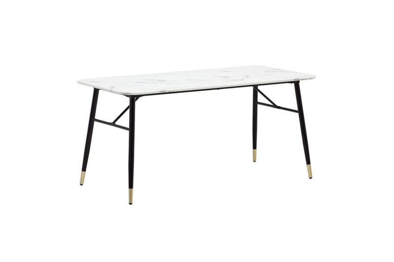 Ruokapöytä Wohnling Moderni tyyli, MDF, metalliset kultakärkijalat. Marmori, valkoinen, 160x80 cm - Marmori, valkoinen, 160x80 cm - Huonekalut - Pöytä & ruokailuryhmä - Ruokailuryhmä
