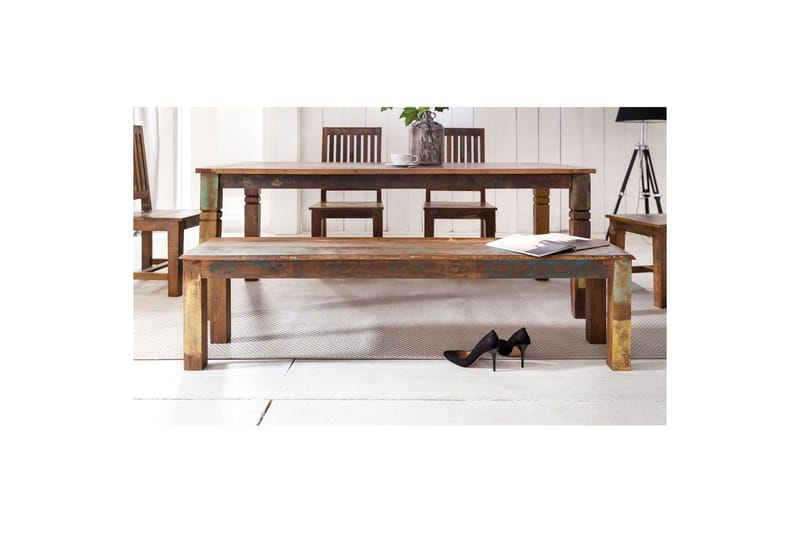 Ruokapöytä Wohnling Täyspuinen maalaistyylinen Kierrätetty Mangopuu, 120x70 cm - Kierrätetty Mangopuu, 120x70 cm - Huonekalut - Pöytä & ruokailuryhmä - Ruokapöydät & keittiön pöydät