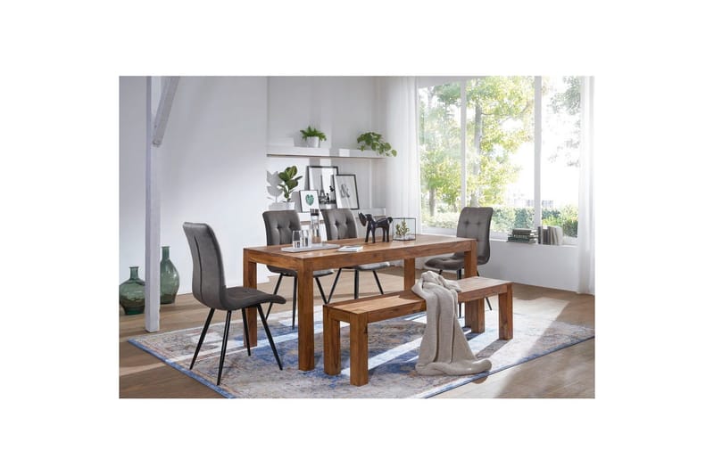 Ruokapöytä Wohnling Täyspuinen maalaistyylinen Ruusu puu, 200x100 cm - Ruusu puu, 200x100 cm - Huonekalut - Pöytä & ruokailuryhmä - Ruokapöydät & keittiön pöydät