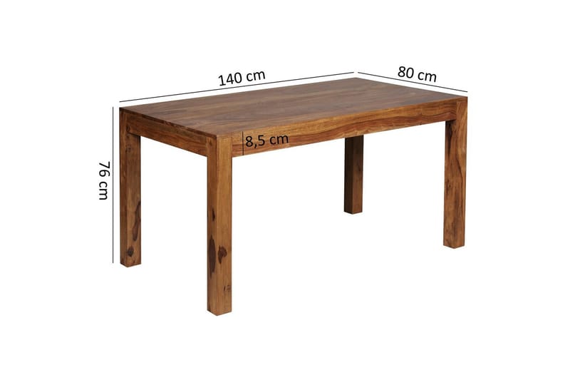 Ruokapöytä Wohnling Täyspuinen maalaistyylinen Ruusu puu, 140x80 cm - Ruusu puu, 140x80 cm - Huonekalut - Pöytä & ruokailuryhmä - Ruokapöydät & keittiön pöydät