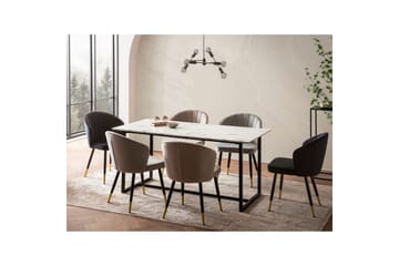 Ruokapöytä Wohnling Teollinen parvi tyyli MDF, metalliset kultaiset jalkavinkit Marmori, valkoinen, 120x60 cm - Marmori, valkoinen, 120x60 cm - Huonekalut - Pöytä & ruokailuryhmä - Ruokapöydät & keittiön pöydät