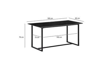 Ruokapöytä Wohnling Teollinen parvi tyyli MDF, metalliset kultaiset jalkavinkit Marmori, musta, 180x90 cm - Marmori, musta, 180x90 cm - Huonekalut - Pöytä & ruokailuryhmä - Ruokapöydät & keittiön pöydät
