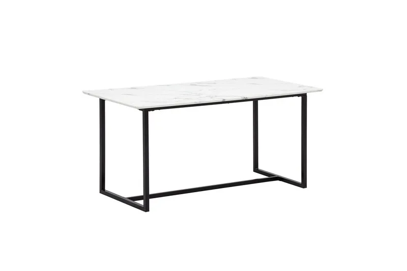 Ruokapöytä Wohnling Teollinen parvi tyyli MDF, metalliset kultaiset jalkavinkit Marmori, valkoinen, 120x60 cm, Marmori, valkoinen, 120x60 cm