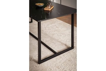 Ruokapöytä Wohnling Teollinen parvi tyyli MDF, metalliset kultaiset jalkavinkit Marmori, musta, 160x80 cm - Marmori, musta, 160x80 cm - Huonekalut - Pöytä & ruokailuryhmä - Ruokapöydät & keittiön pöydät