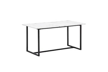 Ruokapöytä Wohnling Teollinen parvi tyyli MDF, metalliset kultaiset jalkavinkit Marmori, valkoinen, 160x80 cm
