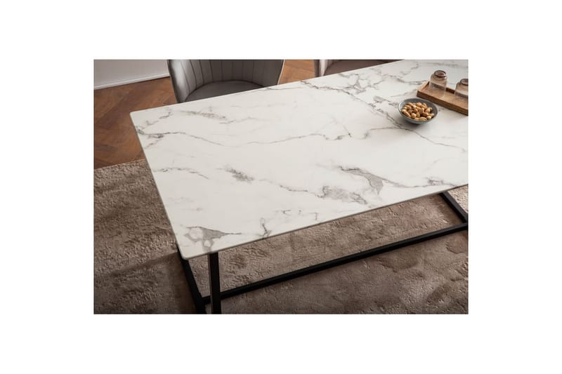 Ruokapöytä Wohnling Teollinen parvi tyyli MDF, metalliset kultaiset jalkavinkit Marmori, valkoinen, 180x90 cm - Marmori, valkoinen, 180x90 cm - Huonekalut - Pöytä & ruokailuryhmä - Ruokapöydät & keittiön pöydät